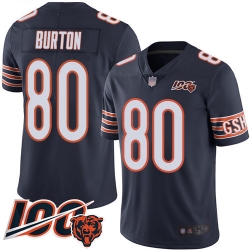 Youth Chicago Bears 80 Trey Burton Navy Blue Team Color 100th Season Limited Football Jersey