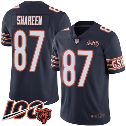 Youth Chicago Bears 87 Adam Shaheen Navy Blue Team Color 100th Season Limited Football Jersey