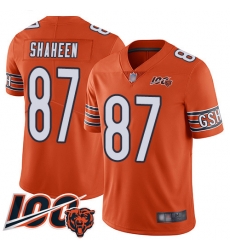 Youth Chicago Bears 87 Adam Shaheen Orange Alternate 100th Season Limited Football Jersey