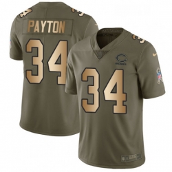 Youth Nike Chicago Bears 34 Walter Payton Limited OliveGold Salute to Service NFL Jersey