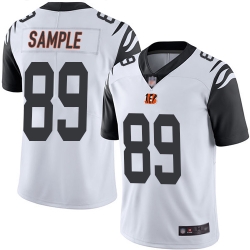 Bengals 89 Drew Sample White Men Stitched Football Limited Rush Jersey