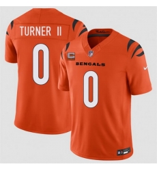 Men Cincinnati Bengals 0 DJ Turner II Orange 2026 F U S E 1 Star C Patch Vapor Untouchable Limited Stitched Football Jersey Men Cincinnati Bengals 0 DJ Turner II Orange 2026 F U S E 1 Star C Patch Vapor Untouchable Limited Stitched Football Jersey