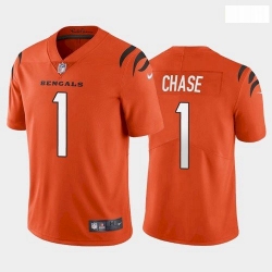 Men Cincinnati Bengals #1 Ja'Marr Chase Orange 2021 Draft Jersey