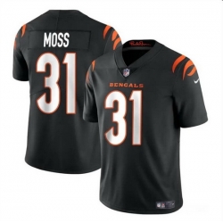 Men Cincinnati Bengals 31 Zack Moss Black Vapor Untouchable Limited Stitched Jersey