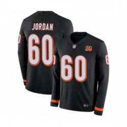 Mens Cincinnati Bengals 60 Michael Jordan Limited Black Therma Long Sleeve Football Jersey