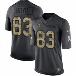 Mens Nike Cincinnati Bengals 83 Tyler Boyd Limited Black 2016 Salute to Service NFL Jersey