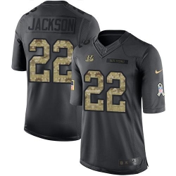 Nike Bengals #22 William Jackson Black Mens Stitched NFL Limited 2016 Salute to Service Jersey