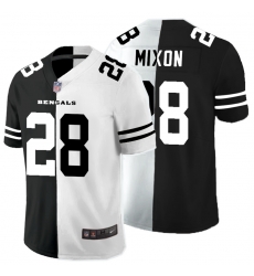 Nike Bengals 28 Joe Mixon Black And White Split Vapor Untouchable Limited Jersey