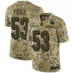 Nike Bengals #53 Billy Price Camo Mens Stitched NFL Limited 2018 Salute To Service Jersey