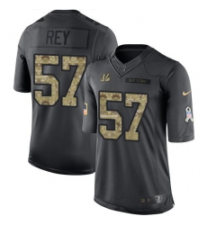 Nike Bengals #57 Vincent Rey Black Mens Stitched NFL Limited 2016 Salute to Service Jersey