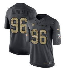 Nike Bengals #96 Carlos Dunlap Black Mens Stitched NFL Limited 2016 Salute to Service Jersey