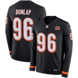 Nike Bengals #96 Carlos Dunlap Black Team Color Men Stitched NFL Limited Therma Long Sleeve Jersey