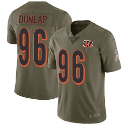 Nike Bengals #96 Carlos Dunlap Olive Mens Stitched NFL Limited 2017 Salute To Service Jersey