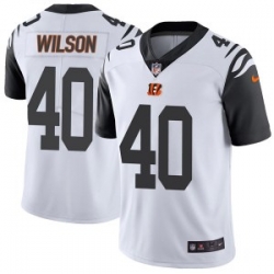 Nike Cincinnati Bengals 40 Brandon Wilson Mens Limited White Color Rush Vapor Untouchable Jersey