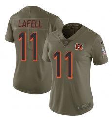 Nike Bengals #11 Brandon LaFell Olive Womens Stitched NFL Limited 2017 Salute to Service Jersey