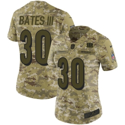 Nike Bengals #30 Jessie Bates III Camo Women Stitched NFL Limited 2018 Salute to Service Jersey