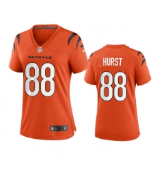 Women Cincinnati Bengals 88 Hayden Hurst Orange Stitched Game Jersey