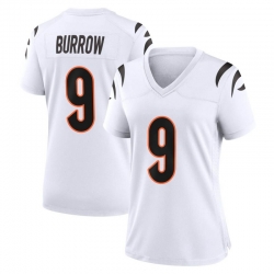 Women Cincinnati Bengals 9 Joe Burrow White Vapor Untouchable Limited Jersey