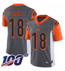 Bengals #18 A J  Green Silver Youth Stitched Football Limited Inverted Legend 100th Season Jersey