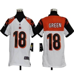 Nike Bengals #18 A J  Green White Youth Stitched NFL Elite Jersey