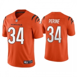 Youth Cincinnati Bengals 34 Samaje Perine Orange Vapor Untouchable Limited Stitched Jersey 