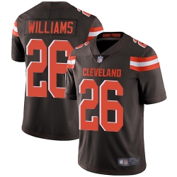 Browns 26 Greedy Williams Brown Team Color Men Stitched Football Vapor Untouchable Limited Jersey