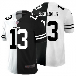 Cleveland Browns 13 Odell Beckham Jr  Men Black V White Peace Split Nike Vapor Untouchable Limited NFL Jersey