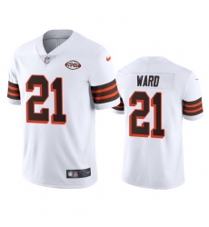 Cleveland Browns 21 Denzel Ward Nike 1946 Collection Alternate Vapor Limited NFL Jersey  White