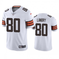 Cleveland Browns 80 Jarvis Landry Men Nike White 2020 Vapor Limited Jersey