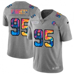 Cleveland Browns 95 Myles Garrett Men Nike Multi Color 2020 NFL Crucial Catch NFL Jersey Greyheather