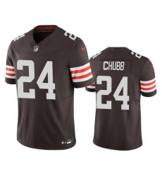 Men Cleveland Browns 24 Nick Chubb Brown 2023 F.U.S.E. Vapor Untouchable Limited Stitched Jersey