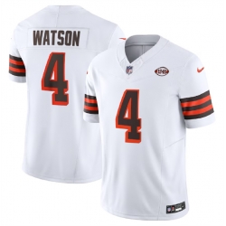 Men Cleveland Browns 4 Deshaun Watson White 2023 F U S E  1946 Collection Vapor Untouchable Limited Stitched Jersey