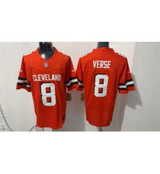 Men Cleveland Browns  8 Jared Verse Orange Vapor Limited Stitched Football Jersey