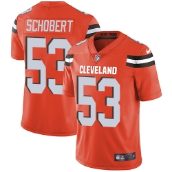 Men Nike Browns #53 Joe Schobert Orange Alternate Stitched NFL Vapor Untouchable Limited Jersey