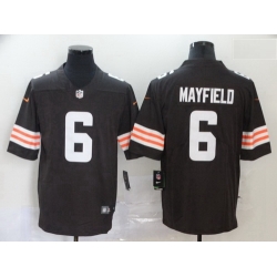 Men Nike Cleveland Browns 6 Baker Mayfield Brown Vapor Limited Jersey