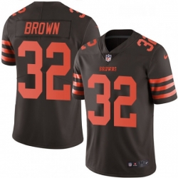 Mens Nike Cleveland Browns 32 Jim Brown Limited Brown Rush Vapor Untouchable NFL Jersey