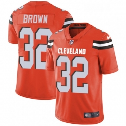 Mens Nike Cleveland Browns 32 Jim Brown Orange Alternate Vapor Untouchable Limited Player NFL Jersey