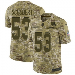 Nike Browns #53 Joe Schobert Camo Mens Stitched NFL Limited 2018 Salute To Service Jersey