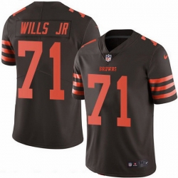 Nike Browns 71 Jedrick Wills JR Brown Men Stitched NFL Limited Rush Jersey