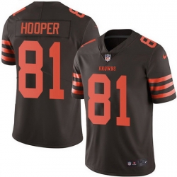 Nike Browns 81 Austin Hooper Brown Men Stitched NFL Limited Rush Jersey