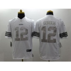 Nike Cleveland Browns 12 Josh Gordon White Limited Platinum NFL Jersey