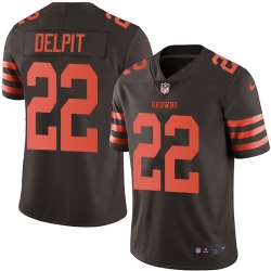 Nike Cleveland Browns 22 Grant Delpit Brown Men Stitched NFL Limited Rush Jersey