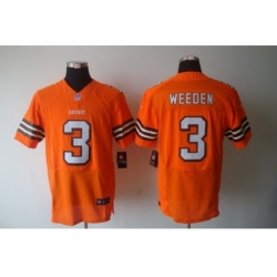 Nike Cleveland Browns 3 Brandon Weeden Orange Elite NFL Jersey