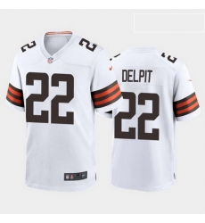 men grant delpit cleveland browns white game jersey