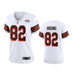 Women Cleveland Browns 82 Rashard Higgins Nike 1946 Collection Alternate Game Limited NFL Jersey   White