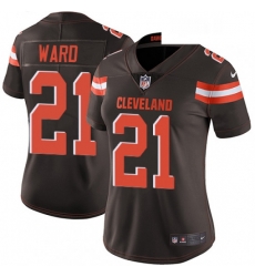 Womens Nike Cleveland Browns 21 Denzel Ward Brown Team Color Vapor Untouchable Limited Player NFL Jersey