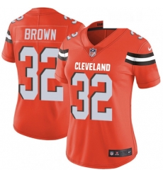 Womens Nike Cleveland Browns 32 Jim Brown Orange Alternate Vapor Untouchable Limited Player NFL Jersey