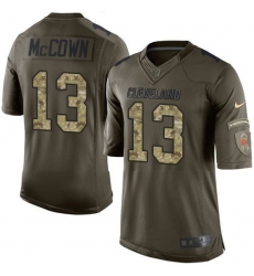 Nike Browns #13 Josh McCown Green Youth Stitched NFL Limited Salute to Service Jersey