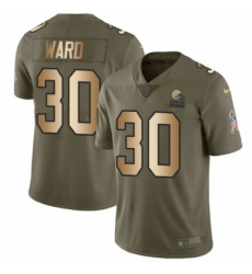 Youth Nike Cleveland Browns 30 Denzel Ward Limited OliveGold 2017 Salute to Service NFL Jersey