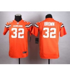 nike youth nfl jerseys cleveland browns 32 brown orange[nike][new style]